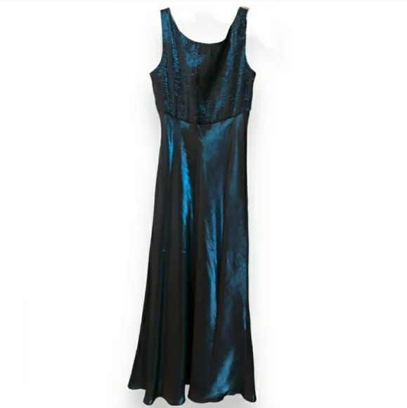 ALEX EVENINGS PETITE Iridescent Teal Two Piece Evening Dress Set